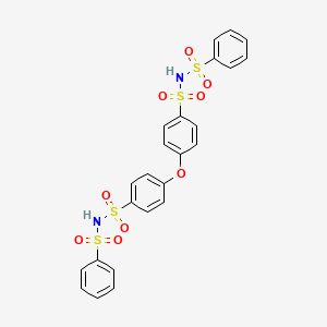 molecular formula C24H20N2O9S4 B13797452 Benzenesulfonamide, 4,4'-oxybis[N-(phenylsulfonyl)- CAS No. 7218-44-2
