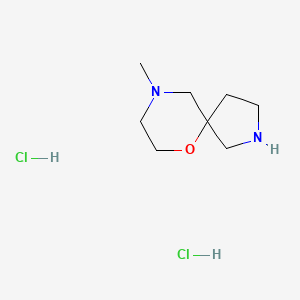 molecular formula C8H18Cl2N2O B1379746 9-Methyl-6-oxa-2,9-diazaspiro[4.5]decane dihydrochloride CAS No. 1609403-01-1