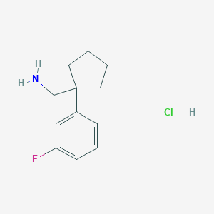 molecular formula C12H17ClFN B1379747 1-[1-(3-氟苯基)环戊基]甲胺盐酸盐 CAS No. 1609396-08-8