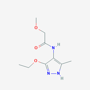 molecular formula C9H15N3O3 B13797481 N-(3-Ethoxy-5-methyl-1H-pyrazol-4-yl)-2-methoxyacetamide CAS No. 87675-93-2