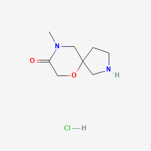 molecular formula C8H15ClN2O2 B1379752 9-Methyl-6-oxa-2,9-diazaspiro[4.5]decan-8-one hydrochloride CAS No. 1609395-85-8