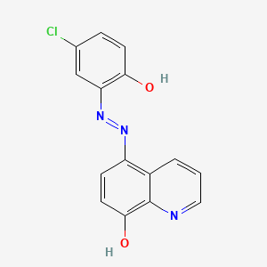 molecular formula C15H10ClN3O2 B13797537 5-[(5-Chloro-2-hydroxyphenyl)azo]quinolin-8-OL CAS No. 5815-94-1