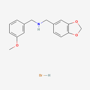 molecular formula C16H18BrNO3 B1379756 (1,3-Benzodioxol-5-ylmethyl)(3-methoxybenzyl)amine hydrobromide CAS No. 1609401-40-2