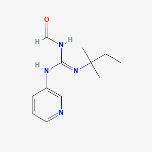 molecular formula C12H18N4O B13797567 N-[N'-(2-methylbutan-2-yl)-N-pyridin-3-ylcarbamimidoyl]formamide CAS No. 67026-78-2
