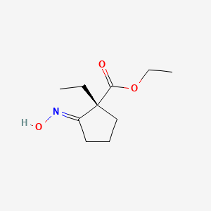 molecular formula C10H17NO3 B13797606 ethyl (1R,2E)-1-ethyl-2-hydroxyiminocyclopentane-1-carboxylate 