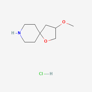 molecular formula C9H18ClNO2 B1379761 3-Methoxy-1-oxa-8-azaspiro[4.5]decane hydrochloride CAS No. 1390654-92-8