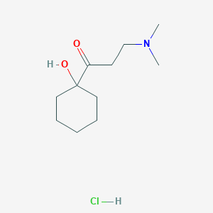 molecular formula C11H22ClNO2 B1379764 3-(Dimethylamino)-1-(1-hydroxycyclohexyl)-1-propanone hydrochloride CAS No. 103857-05-2