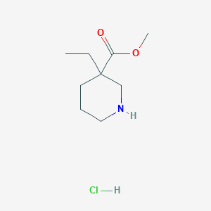 molecular formula C9H18ClNO2 B1379769 Methyl 3-ethyl-3-piperidinecarboxylate hydrochloride CAS No. 1205749-28-5