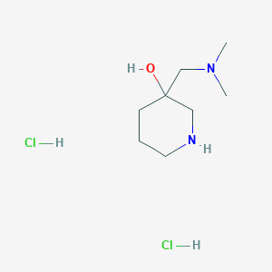 molecular formula C8H20Cl2N2O B1379771 3-[(Dimethylamino)methyl]-3-piperidinol dihydrochloride CAS No. 1609395-56-3