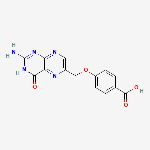 molecular formula C14H11N5O4 B13797725 4-[(2-Amino-4-oxo-1,4-dihydropteridin-6-yl)methoxy]benzoic acid CAS No. 59082-04-1