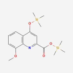 molecular formula C17H25NO4Si2 B13797735 Trimethylsilyl 8-methoxy-4-[(trimethylsilyl)oxy]-2-quinolinecarboxylate CAS No. 55517-50-5