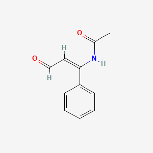 molecular formula C11H11NO2 B13797773 Acetamide,N-(3-oxo-1-phenyl-1-allyl)- 
