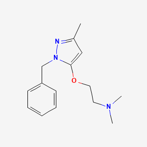 molecular formula C15H21N3O B13797799 Pyrazole, 1-benzyl-5-(2-(dimethylamino)ethoxy)-3-methyl- CAS No. 5372-15-6