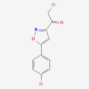molecular formula C11H7Br2NO2 B13797829 2-bromo-1-[5-(4-bromophenyl)-1,2-oxazol-3-yl]ethanone 