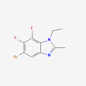 molecular formula C10H9BrF2N2 B1379785 5-Bromo-1-ethyl-6,7-difluoro-2-methyl-1,3-benzodiazole CAS No. 1393442-19-7