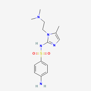 molecular formula C14H21N5O2S B13797851 Benzenesulfonamide, 4-amino-N-(1-(2-(dimethylamino)ethyl)-5-methyl-1H-imidazol-2-yl)- CAS No. 71795-51-2