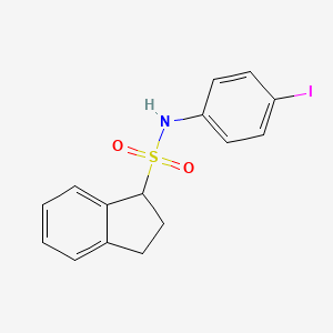 molecular formula C15H14INO2S B13797862 N-(3-Indan)sulfonyl(4-iodo)aniline 