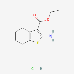 molecular formula C11H16ClNO2S B13797866 Benzo[b]thiophene-3-carboxylic acid,2-amino-4,5,6,7-tetrahydro-,ethyl ester hydrochloride 