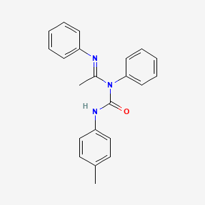 molecular formula C22H21N3O B13797897 N-Phenyl-N-(1-(phenylimino)ethyl)-N'-p-tolylurea CAS No. 73840-14-9