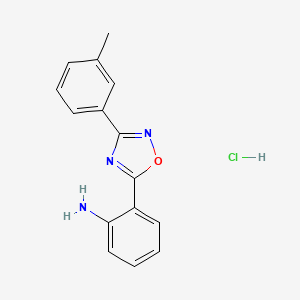 {2-[3-(3-Methylphenyl)-1,2,4-oxadiazol-5-yl]phenyl}amine hydrochloride
