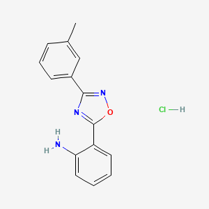 molecular formula C15H14ClN3O B1379792 {2-[3-(3-Methylphenyl)-1,2,4-oxadiazol-5-yl]phenyl}amine hydrochloride CAS No. 1609409-30-4