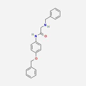 molecular formula C22H22N2O2 B13797935 N-[4-(phenylmethoxy)phenyl]-2-[(phenylmethyl)amino]acetamide CAS No. 777934-39-1