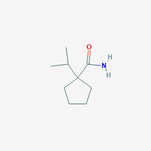 molecular formula C9H17NO B13797974 Cyclopentanecarboxamide, 1-(1-methylethyl)- 
