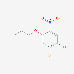 molecular formula C9H9BrClNO3 B1379800 1-Bromo-2-chloro-4-nitro-5-propoxybenzene CAS No. 1400644-91-8