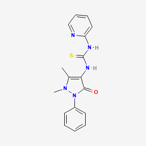 molecular formula C17H17N5OS B13798003 Urea, 1-(4-antipyrinyl)-3-(2-pyridyl)-2-thio- CAS No. 73953-59-0