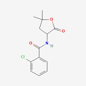 molecular formula C13H14ClNO3 B13798119 o-Chloro-N-(5,5-dimethyl-2-oxotetrahydro-3-furyl)benzamide CAS No. 77694-30-5