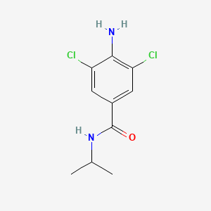 molecular formula C10H12Cl2N2O B13798140 Benzamide, 4-amino-3,5-dichloro-N-isopropyl- CAS No. 63887-29-6