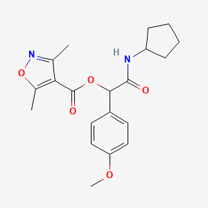 molecular formula C20H24N2O5 B13798153 3,5-Dimethyl-isoxazole-4-carboxylic acid cyclopentylcarbamoyl-(4-methoxy-phenyl)-methyl ester 