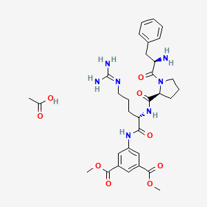 molecular formula C32H43N7O9 B13798184 H-D-Phe-pro-arg-5-amido-isophthalic acid-dimethyl ester acetate salt 