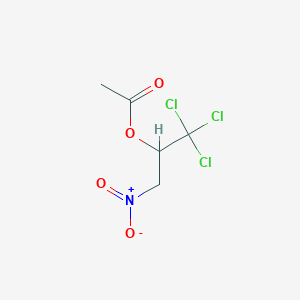 molecular formula C5H6Cl3NO4 B13798215 (1,1,1-Trichloro-3-nitro-propan-2-YL) acetate CAS No. 761-07-9
