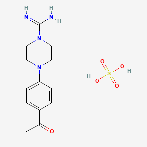 molecular formula C13H20N4O5S B1379822 4-(4-Acetylphenyl)piperazine-1-carboximidamide sulfate CAS No. 1417566-82-5