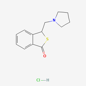 molecular formula C13H16ClNOS B13798225 3-(1-Pyrrolidinylmethyl)benzo(c)thiophen-1(3H)-one hydrochloride CAS No. 97873-31-9