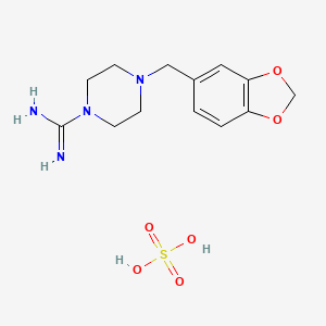 molecular formula C13H20N4O6S B1379823 4-(1,3-Benzodioxol-5-ylmethyl)piperazine-1-carboximidamide sulfate CAS No. 1417568-62-7