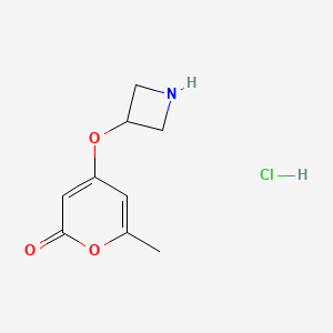molecular formula C9H12ClNO3 B1379827 4-(azetidin-3-yloxy)-6-methyl-2H-pyran-2-one hydrochloride CAS No. 1864064-71-0