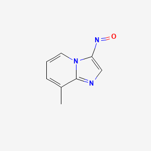 molecular formula C8H7N3O B13798288 8-Methyl-3-nitrosoimidazo[1,2-a]pyridine 