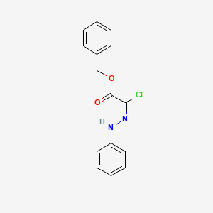 molecular formula C16H15ClN2O2 B13798369 Benzyl2-chloro-2-[2-(4-methylphenyl)hydrazono]acetate 