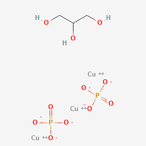 molecular formula C3H8Cu3O11P2 B13798374 Tricopper;propane-1,2,3-triol;diphosphate CAS No. 85187-41-3