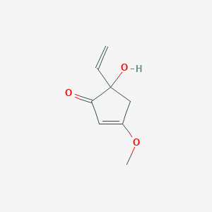 molecular formula C8H10O3 B13798423 5-Hydroxy-3-methoxy-5-vinyl-2-cyclopenten-1-one 