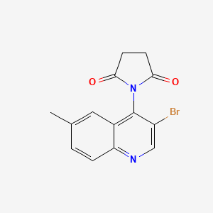 molecular formula C14H11BrN2O2 B1379843 1-(3-Bromo-6-methylquinolin-4-yl)pyrrolidine-2,5-dione CAS No. 1393442-63-1