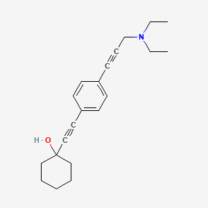 molecular formula C21H27NO B13798438 Cyclohexanol, 1-(2-(p-(3-diethylamino-1-propynyl)phenyl)ethynyl)- CAS No. 5076-60-8