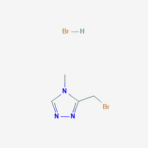 molecular formula C4H7Br2N3 B1379844 3-(bromomethyl)-4-methyl-4H-1,2,4-triazole hydrobromide CAS No. 1417566-92-7