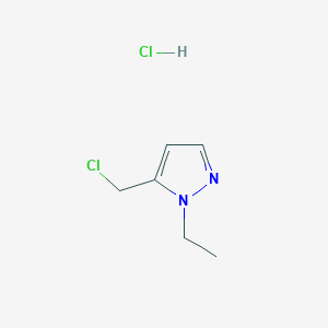molecular formula C6H10Cl2N2 B1379847 5-(chloromethyl)-1-ethyl-1H-pyrazole hydrochloride CAS No. 1417568-61-6