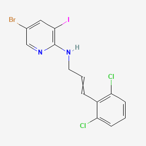 molecular formula C14H10BrCl2IN2 B1379852 5-Bromo-N-[3-(2,6-dichlorophenyl)prop-2-enyl]-3-iodopyridin-2-amine CAS No. 1353519-35-3