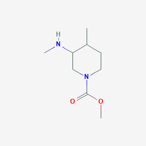 molecular formula C9H18N2O2 B13798563 Methyl 4-methyl-3-(methylamino)piperidine-1-carboxylate CAS No. 694495-66-4