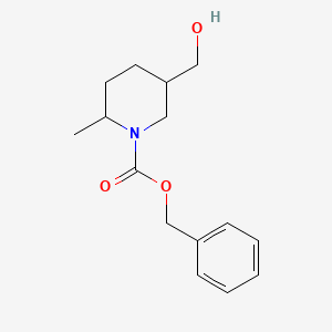 molecular formula C15H21NO3 B1379865 Benzyl 5-(hydroxymethyl)-2-methylpiperidine-1-carboxylate CAS No. 1823803-41-3