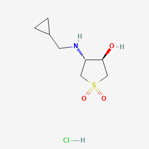 molecular formula C8H16ClNO3S B13798652 trans-4-(Cyclopropylmethyl-amino)-1,1-dioxo-tetrahydrothiophen-3-ol hydrochloride 